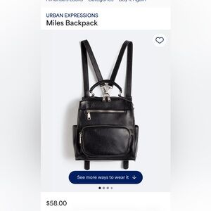 Urban Expressions Classic Black Backpack